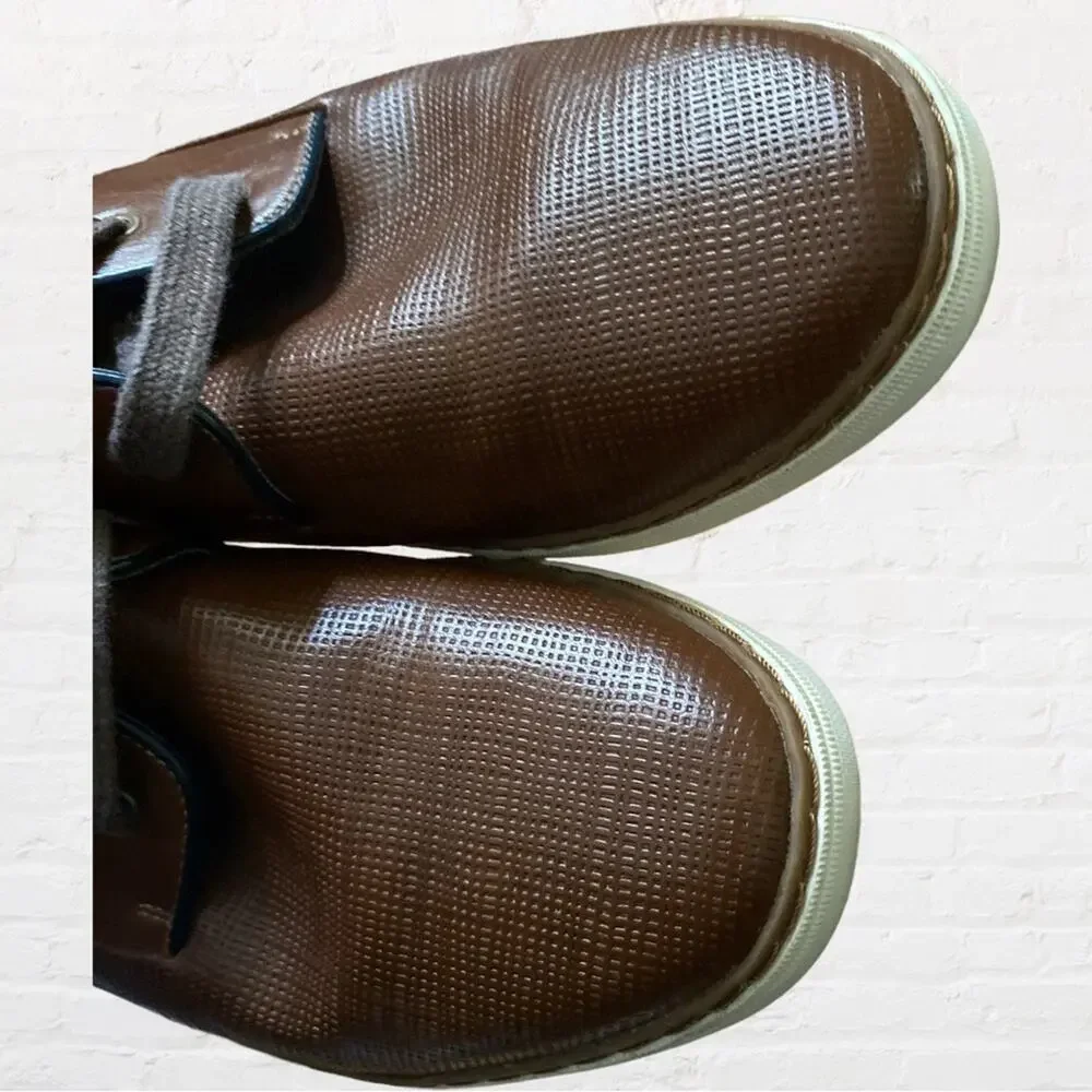 Aldo mens brown faux leather chukka boots